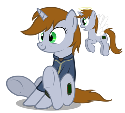 Size: 4192x3806 | Tagged: safe, artist:mrlolcats17, imported from derpibooru, oc, oc only, oc:littlepip, angel pony, original species, pony, unicorn, fallout equestria, angel, clothes, crazy face, faic, fanfic, fanfic art, female, halo, hooves, horn, jumpsuit, mare, pipbuck, shoulder angel, simple background, sitting, smiling, solo, transparent background, vault suit, wings