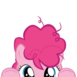 Size: 10000x10000 | Tagged: safe, artist:mrkat7214, imported from derpibooru, part of a set, pinkie pie, earth pony, pony, absurd resolution, cute, diapinkes, female, filly, filly pinkie pie, messy mane, peekaboo, peeking, simple background, solo, soon, transparent background, younger