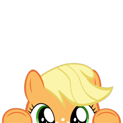 Size: 10000x10000 | Tagged: safe, artist:mrkat7214, imported from derpibooru, part of a set, applejack, earth pony, pony, absurd resolution, cute, female, filly, filly applejack, freckles, jackabetes, peekaboo, peeking, simple background, solo, soon, transparent background, younger