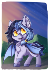 Size: 2000x2900 | Tagged: safe, artist:candygold, imported from derpibooru, oc, oc only, oc:eridani, bat pony, pony, bat pony oc, solo