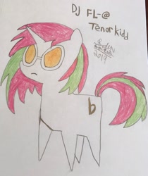 Size: 1723x2048 | Tagged: safe, artist:theanimefanz, imported from derpibooru, oc, oc:dj fl-@, oc:tenor kidd, pony, pointy ponies