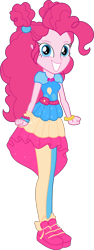 Size: 2431x6451 | Tagged: safe, artist:digimonlover101, artist:shootingstarsentry, imported from derpibooru, pinkie pie, human, equestria girls, equestria girls series, spoiler:eqg series (season 2), absurd resolution, clothes, cute, diapinkes, dress, dress interior, female, geode of sugar bombs, magical geodes, music festival outfit, shoes, simple background, smiling, sneakers, solo, transparent background, vector