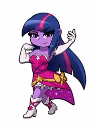 Size: 2550x3300 | Tagged: safe, artist:pamelagardea, imported from derpibooru, twilight sparkle, equestria girls, chibi, clothes, commission, dress, female, fighting game, fighting stance, ling xiaoyu, solo, tekken