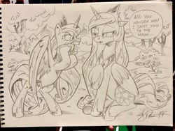 Size: 2048x1536 | Tagged: safe, artist:andypriceart, imported from derpibooru, princess celestia, princess luna, alicorn, pony, crown, female, jewelry, mare, regalia, royal sisters, traditional art