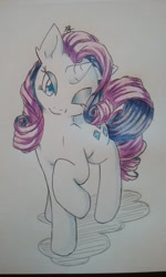 Size: 1024x1707 | Tagged: safe, artist:beelzezlover, imported from derpibooru, rarity, pony, female, solo, traditional art