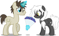 Size: 3548x2193 | Tagged: safe, artist:zacatron94, imported from derpibooru, oc, oc only, oc:blank novel, oc:captain white, pegasus, pony, unicorn, bouquet, female, flower, magic, male, mare, oc x oc, shipping, simple background, stallion, straight, transparent background, vector, whitenovel