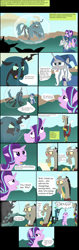 Size: 3544x11152 | Tagged: safe, artist:mr100dragon100, imported from derpibooru, discord, queen chrysalis, star swirl the bearded, starlight glimmer, changeling, changeling queen, draconequus, unicorn, comic:to reform a queen, comic, female