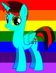 Size: 3042x3944 | Tagged: safe, artist:jawsandgumballfan24, deleted from derpibooru, imported from derpibooru, oc, oc:jawsandgumballfan24, alicorn, pony, alicorn oc, pride, rainbow, vector