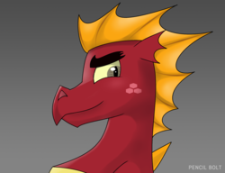 Size: 2192x1680 | Tagged: safe, artist:pencil bolt, imported from derpibooru, garble, dragon, sweet and smoky, close-up, looking at you, male, smiling, solo