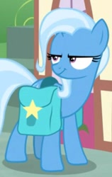 Size: 297x470 | Tagged: safe, edit, edited screencap, imported from derpibooru, screencap, trixie, pony, unicorn, student counsel, bedroom eyes, cropped, female, lewd thoughts, saddle bag, solo