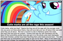 Size: 746x494 | Tagged: safe, imported from derpibooru, rainbow dash, pony, article, female, hub network, solo, text