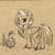 Size: 1125x1125 | Tagged: safe, artist:el-yeguero, imported from derpibooru, edith (cockatrice), silverstream, classical hippogriff, cockatrice, hippogriff, student counsel, butt, colored hooves, cute, diabedith, diastreamies, edith, female, jewelry, looking at you, looking back, looking back at you, monochrome, necklace, plot