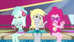 Size: 1920x1080 | Tagged: safe, edit, edited screencap, editor:someguy845, imported from derpibooru, screencap, sound edit, derpy hooves, lyra heartstrings, pinkie pie, equestria girls, equestria girls series, i'm on a yacht, spoiler:eqg series (season 2), animated, animation error, belly button, bikini, bikini babe, clothes, cute, dancing, derpabetes, derpy's beach shorts swimsuit, diapinkes, female, glasses, heart glasses, heart shaped glasses, lidded eyes, looking at you, lyra's beach shorts swimsuit, lyrabetes, midriff, music, pinkie pie's beach shorts swimsuit, pool party, sound, sunglasses, swimming pool, swimsuit, swimsuit derpy, swimsuit lyra heartstrings, swimsuit pinkie pie, trio, trio female, webm