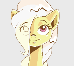 Size: 309x274 | Tagged: safe, artist:smirk, imported from derpibooru, oc, oc only, oc:mutter butter, pony, bust, hair over one eye, ms paint, pixel art, portrait, solo