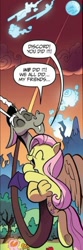 Size: 244x733 | Tagged: safe, artist:andypriceart, idw, imported from derpibooru, discord, fluttershy, draconequus, pegasus, pony, spoiler:comic, spoiler:comic78, eyes closed, female, hug, male, moon, wings