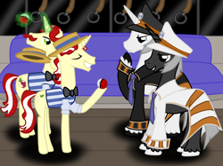 Size: 6700x5000 | Tagged: safe, artist:annedwen, artist:pixelkitties, imported from derpibooru, flam, flim, pony, emmet, flim flam brothers, ingo, poké ball, pokéball, pokémon, ponified