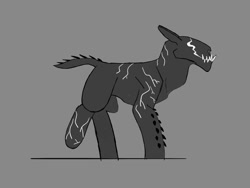 Size: 1200x900 | Tagged: safe, artist:poni-beast, imported from derpibooru, earth pony, pony, gray background, male, needle teeth, sharp teeth, simple background, solo, symbiote, symbiote pony, teeth, venom