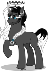 Size: 4000x5938 | Tagged: safe, artist:orin331, imported from derpibooru, king sombra, pony, unicorn, dancerverse, absurd resolution, alternate universe, black and white mane, blue eyes, braid, coat markings, facial markings, halo, male, raised hoof, slit eyes, slit pupils, solo, stallion, star (coat marking), vector