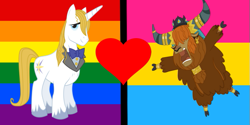 Size: 591x295 | Tagged: safe, artist:lieutenantcactus, deleted from derpibooru, imported from derpibooru, prince blueblood, prince rutherford, gay, male, pride month, rutherblood, shipping, shipping domino