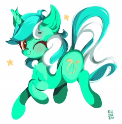 Size: 2024x2048 | Tagged: safe, artist:tohupo, imported from derpibooru, lyra heartstrings, pony, unicorn, female, mare, one eye closed, solo, wink