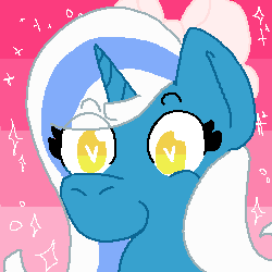 Size: 250x250 | Tagged: safe, artist:4catsinaboat, imported from derpibooru, oc, oc only, oc:fleurbelle, alicorn, pony, adorabelle, alicorn oc, bow, cute, female, hair bow, happy, heart eyes, mare, ocbetes, sparkles, wingding eyes