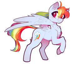 Size: 1280x1063 | Tagged: safe, artist:little-lime, imported from derpibooru, rainbow dash, pegasus, pony, chest fluff, colored pupils, cute, dashabetes, ear fluff, eye clipping through hair, eyebrows, eyebrows visible through hair, female, grin, heart eyes, mare, signature, simple background, smiling, solo, white background, wingding eyes