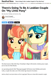 Size: 868x1285 | Tagged: safe, imported from derpibooru, aunt holiday, auntie lofty, pony, the last crusade, blanket, buzzfeed, clothes, drama, ear piercing, earring, female, jewelry, lesbian, mare, piercing, scarf, scootaloo's aunts drama, sweater, turtleneck