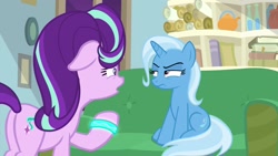 Size: 1920x1080 | Tagged: safe, imported from derpibooru, screencap, starlight glimmer, trixie, pony, student counsel, couch, floppy ears