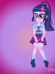 Size: 1800x2400 | Tagged: safe, artist:artmlpk, imported from derpibooru, sci-twi, twilight sparkle, equestria girls, equestria girls series, cute, female, solo, twiabetes