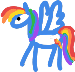 Size: 719x692 | Tagged: safe, artist:semental, derpibooru exclusive, imported from derpibooru, rainbow dash, pegasus, pony, 1000 hours in ms paint, female, majestic as fuck, mare, minimalist, modern art, quality, simple background, solo, transparent background, wings