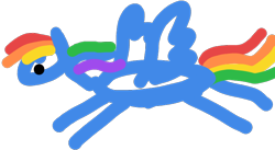 Size: 720x395 | Tagged: safe, artist:semental, derpibooru exclusive, imported from derpibooru, rainbow dash, pegasus, pony, 1000 hours in ms paint, female, flying, majestic as fuck, mare, minimalist, modern art, quality, simple background, solo, transparent background