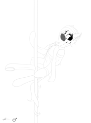 Size: 7000x9500 | Tagged: safe, artist:semental, deleted from derpibooru, imported from derpibooru, oc, pony, commission, lineart, male, solo, stripper pole, your character here