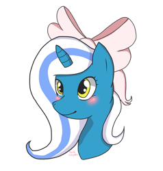 Size: 709x746 | Tagged: safe, artist:fluorescent-floof, imported from derpibooru, oc, oc:fleurbelle, alicorn, pony, adorabelle, alicorn oc, blushing, cute, female, mare, ocbetes, smiling, yellow eyes