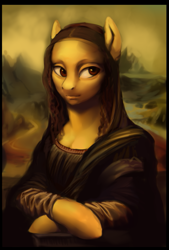 Size: 737x1089 | Tagged: safe, artist:eerinless, imported from derpibooru, earth pony, pony, fine art parody, mona lisa, ponified, pony lisa, solo