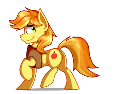 Size: 2377x1771 | Tagged: safe, artist:tehshockwave, imported from derpibooru, braeburn, earth pony, pony, braebetes, cute, hatless, male, missing accessory, profile, simple background, solo, stallion, white background