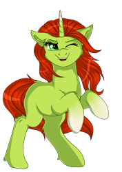 Size: 2893x4092 | Tagged: safe, artist:julunis14, derpibooru exclusive, imported from derpibooru, pony, unicorn, one eye closed, ponified, sam (totally spies), simple background, solo, totally spies, transparent background, wink