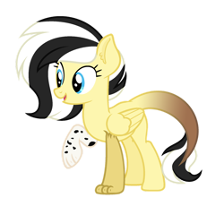 Size: 1024x981 | Tagged: safe, artist:pegasski, artist:sapphiretwinkle, imported from derpibooru, oc, oc only, oc:feather tip, hybrid, base used, interspecies offspring, offspring, parent:discord, parent:fluttershy, parents:discoshy, simple background, solo, transparent background