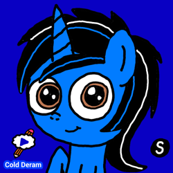 Size: 768x768 | Tagged: safe, artist:sebtheartist, deleted from derpibooru, imported from derpibooru, oc, oc:cold dream, bust, cutie mark, icon, signature