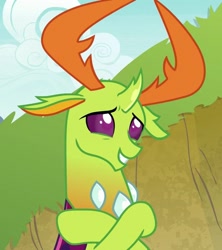 Size: 639x720 | Tagged: safe, imported from derpibooru, screencap, thorax, changedling, changeling, triple threat, cropped, cute, king thorax, male, smiling, solo, thorabetes