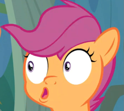 Size: 569x509 | Tagged: safe, imported from derpibooru, screencap, scootaloo, pony, the last crusade, cropped, faic, meme, special eyes