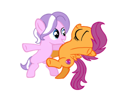 Size: 1024x768 | Tagged: safe, artist:turnaboutart, edit, imported from derpibooru, diamond tiara, scootaloo, earth pony, pegasus, pony, colt, cutie mark, dancing, diamond crown, eyes closed, female, filly, half r63 shipping, male, rule 63, scootacrown, scootiara, shipping, simple background, straight, the cmc's cutie marks, transparent background