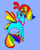 Size: 1080x1344 | Tagged: safe, artist:asiandra dash, artist:rainbow dash is best pony, imported from derpibooru, princess skystar, rainbow dash, seapony (g4), my little pony: the movie, colored wings, fin wings, fins, fusion, multicolored wings, princess rainbow dash, rainbow wings, recolor, seaponified, seapony rainbow dash, species swap, wings