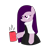 Size: 3000x3000 | Tagged: source needed, safe, artist:visionwing, imported from derpibooru, oc, oc:visionwing, pony, black shirt, black skirt, clothes, coffee, coffee mug, mug, simple background, skirt, standing, white shirt