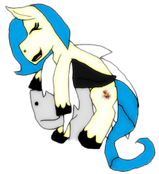 Size: 787x858 | Tagged: safe, artist:goldentigeress14, imported from derpibooru, oc, oc only, oc:sunlight, oc:thunderbolt, earth pony, pony, eyes closed, simple background, transparent background