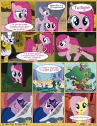 Size: 2550x3300 | Tagged: safe, artist:j5a4, imported from derpibooru, fluttershy, pinkie pie, twilight sparkle, zecora, earth pony, pegasus, pony, unicorn, zebra, comic:the rose of life, comic, female, mare, pinkamena diane pie