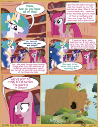 Size: 2550x3300 | Tagged: safe, artist:j5a4, imported from derpibooru, pinkie pie, princess celestia, princess luna, twilight sparkle, alicorn, earth pony, pony, unicorn, comic:the rose of life, comic, female, mare, pinkamena diane pie