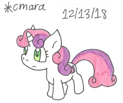 Size: 777x651 | Tagged: safe, artist:cmara, imported from derpibooru, sweetie belle, pony, unicorn, traditional art