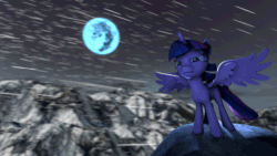 Size: 640x360 | Tagged: safe, artist:dazzion, imported from derpibooru, twilight sparkle, alicorn, pony, 3d, animated, female, full moon, gif, mare in the moon, moon, solo, source filmmaker, twilight sparkle (alicorn)