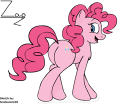 Size: 5052x4200 | Tagged: safe, artist:scobionicle99, artist:zap1992, imported from derpibooru, pinkie pie, earth pony, pony, balloonbutt, butt, plot, simple background, transparent background
