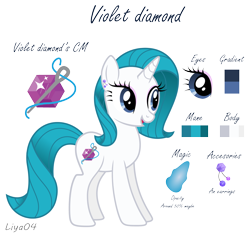 Size: 1024x966 | Tagged: safe, artist:liya04, imported from derpibooru, oc, oc only, oc:violet diamond, pony, unicorn, base used, female, mare, offspring, parent:fancypants, parent:rarity, parents:raripants, reference sheet, simple background, solo, transparent background